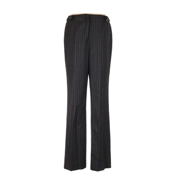 Carlisle Women’s Size 6 Small Gray Stripe Wool Blend Button Detail Trouser Pants